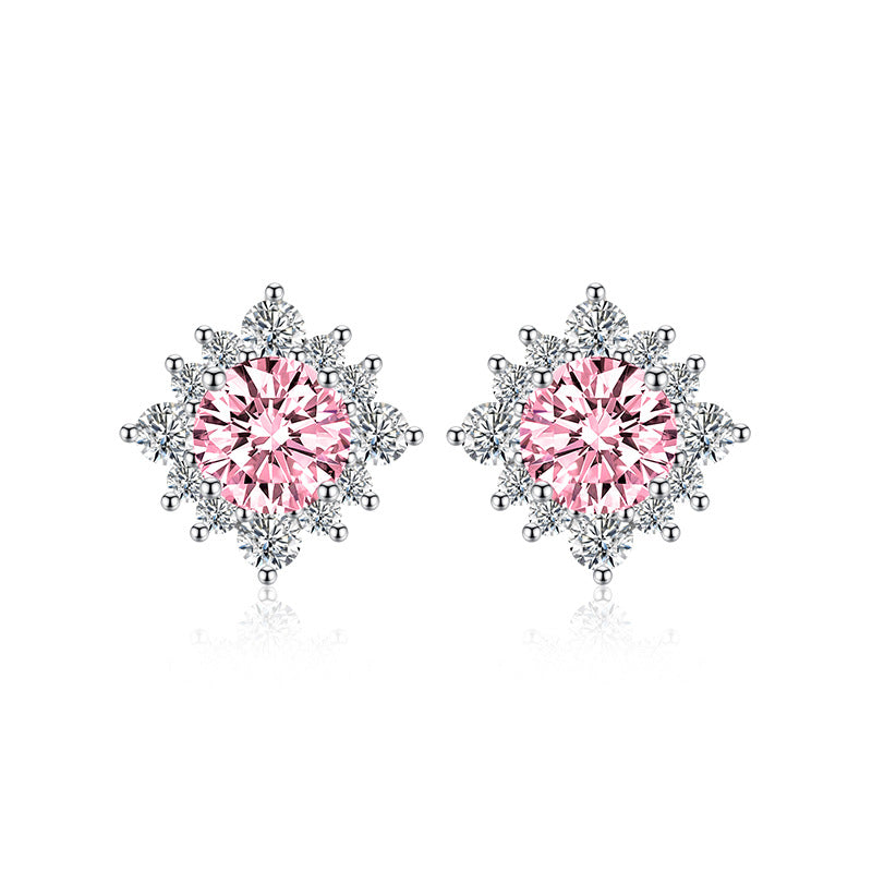 Boucles d'oreilles colorées à la mode pour femmes, Moissanite, fleur de soleil