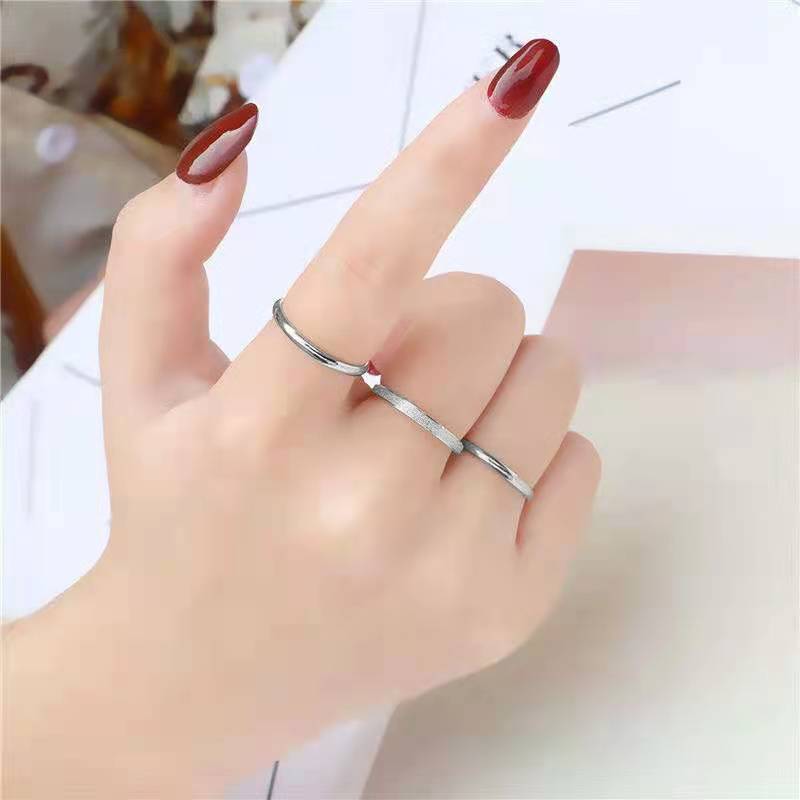 Cold Wind Frosted Stainless Steel Female Rings