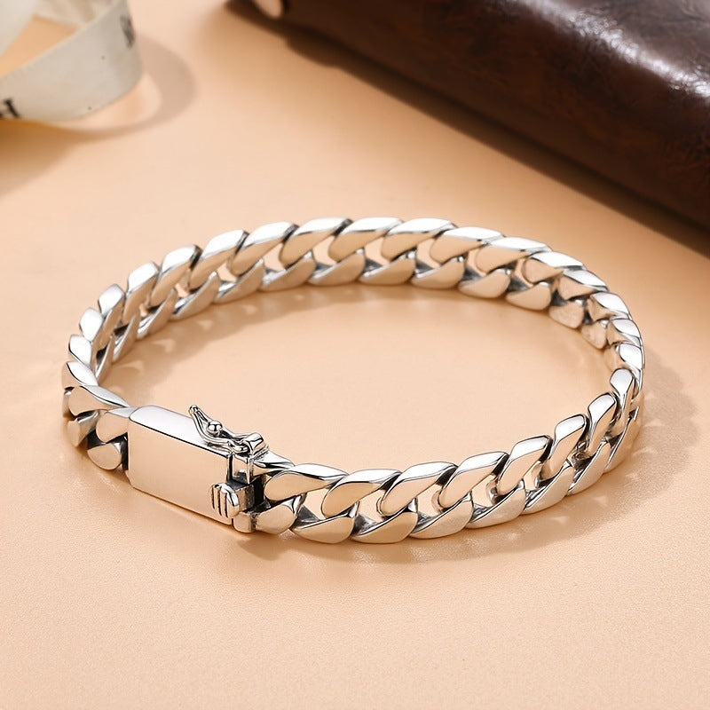 Men's Fashion Trendy Personality Miami Cuban Link Chain Metal Classic Bracelets