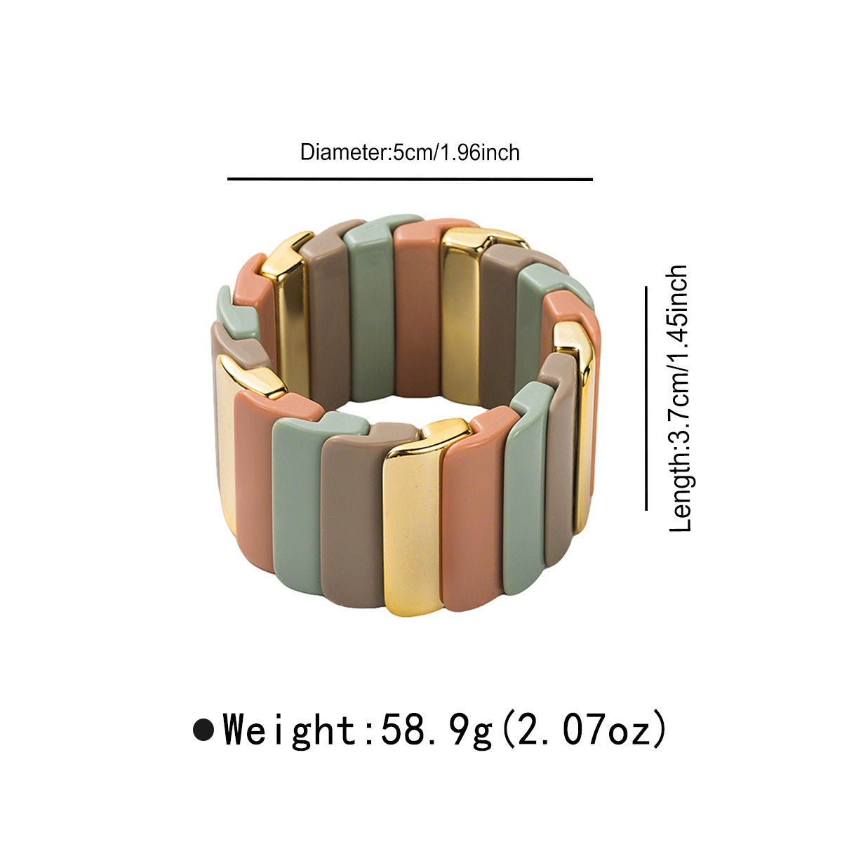Fashion Exaggerated Geometry Irregular Resin Beaded Bracelet