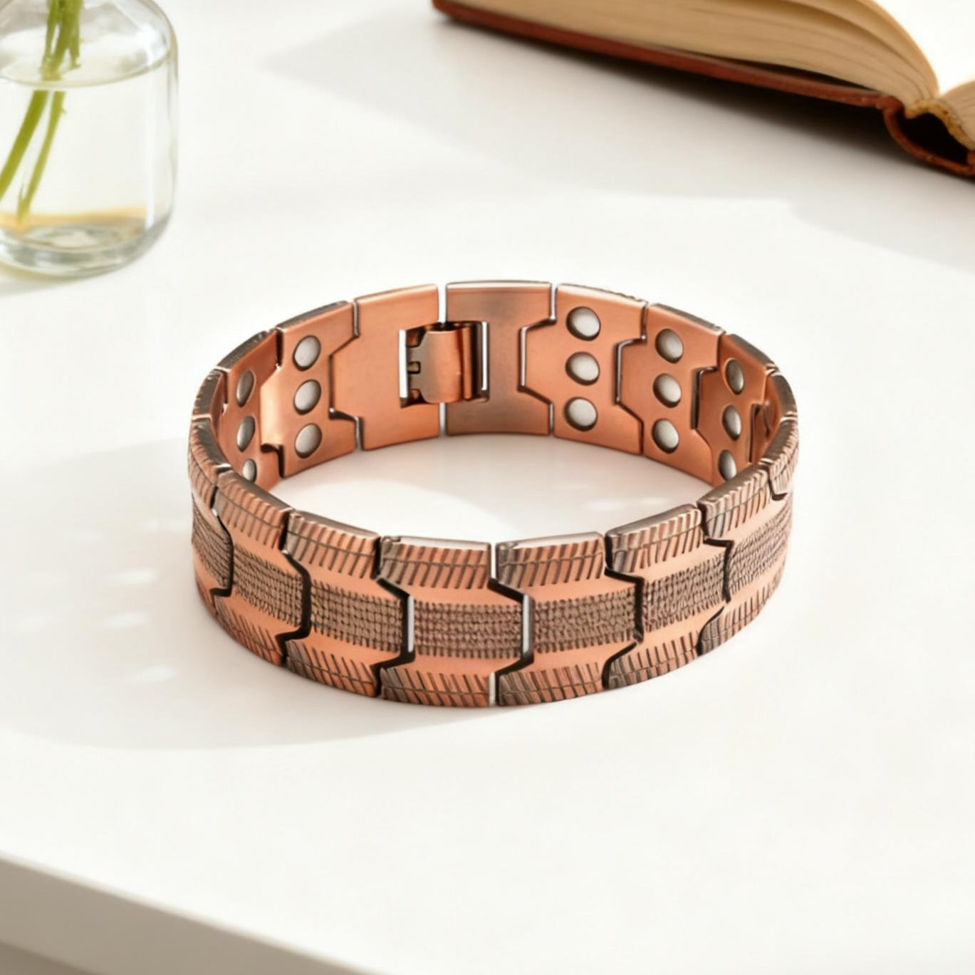 Men's Fashion Retro Environmental Protection Bronze Three Rows Bracelet