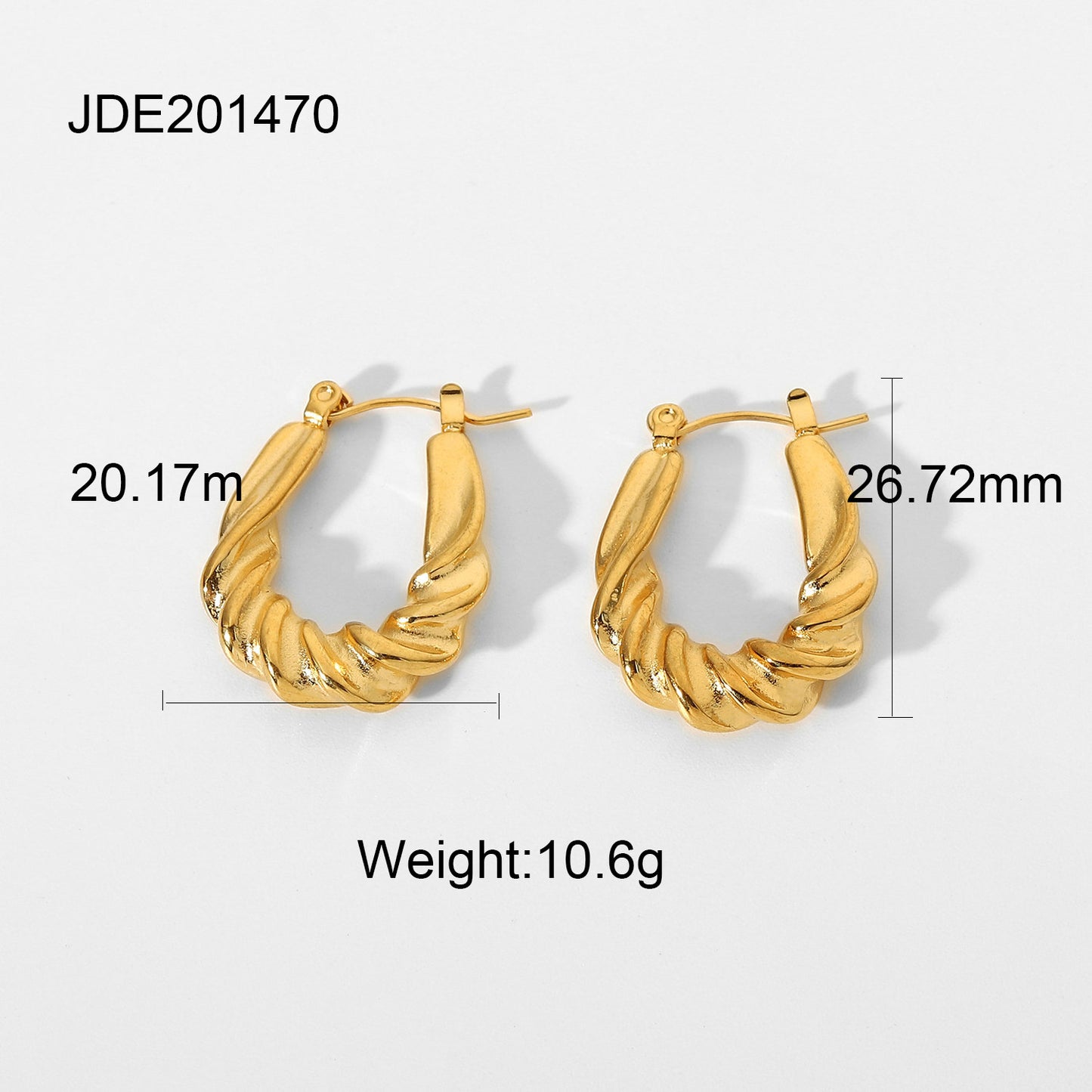 Women's Claw Bag Gold Plated Stainless Steel Ring-shaped Earrings