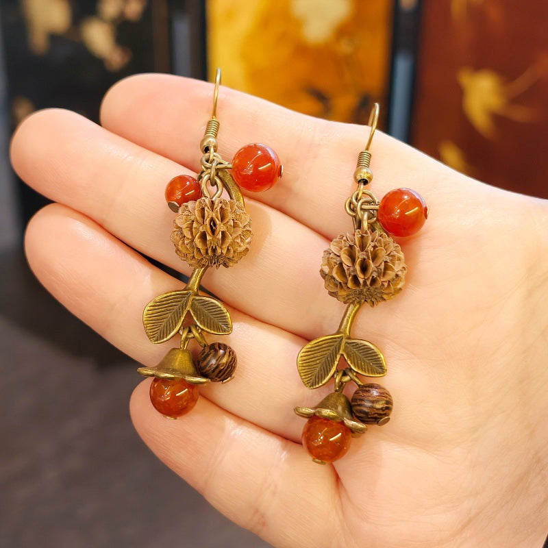 Handmade Plant Fruit Mori Style Chinese Hawthorn Artistic Rings
