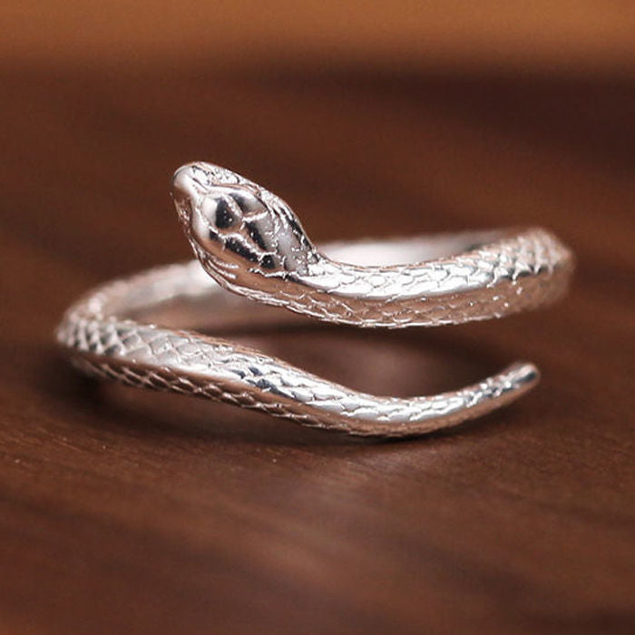 Women's & Men's For Little Finger Simulated Snakes Index Opening Adjustable Design Personality Ring