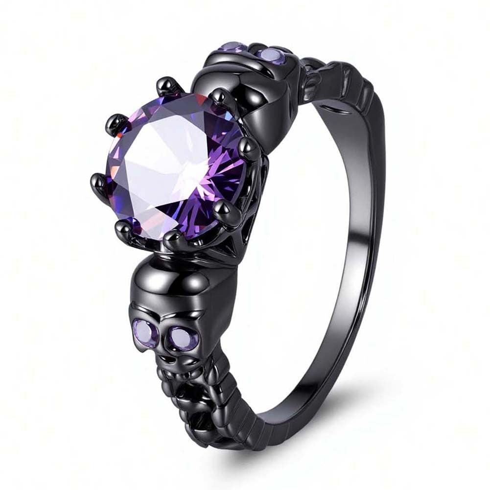 Female Retro Purple Zircon Fashion Creative Ghost Ring