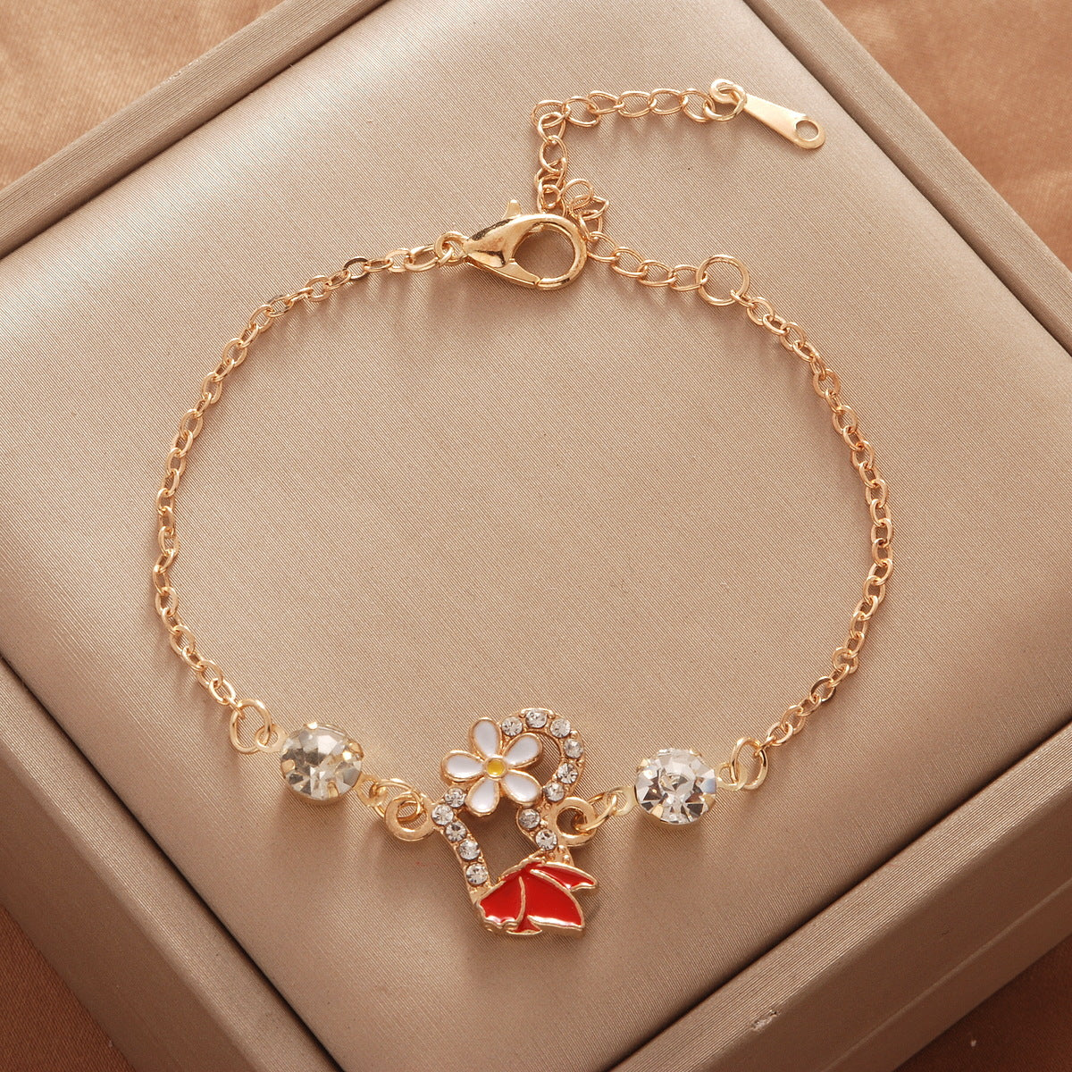 Full Of Diamond Four-leaf Clover Female Bracelets