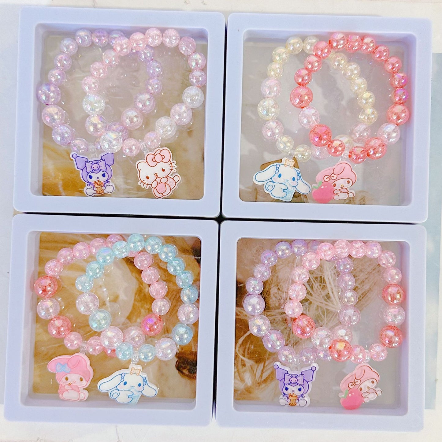 Bracelets de bijoux en forme de clown mignon en perles de dessin animé pour enfants