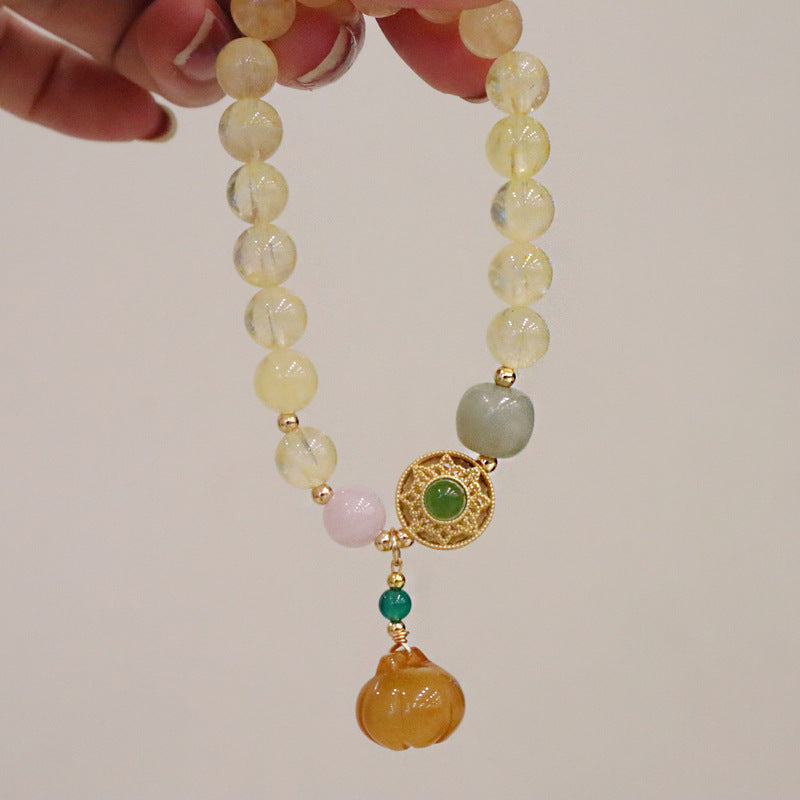 Citrine Female Lucky Pumpkin Chalcedony Simple Jewelry Bracelets