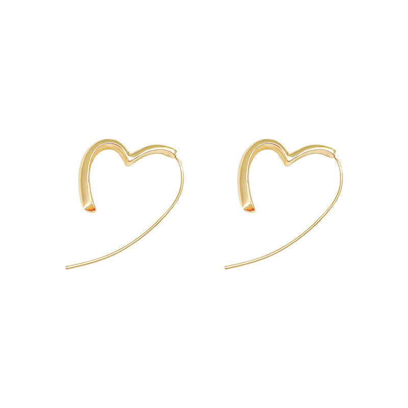 Boucles d'oreilles femme coeur d'amour de style froid simple