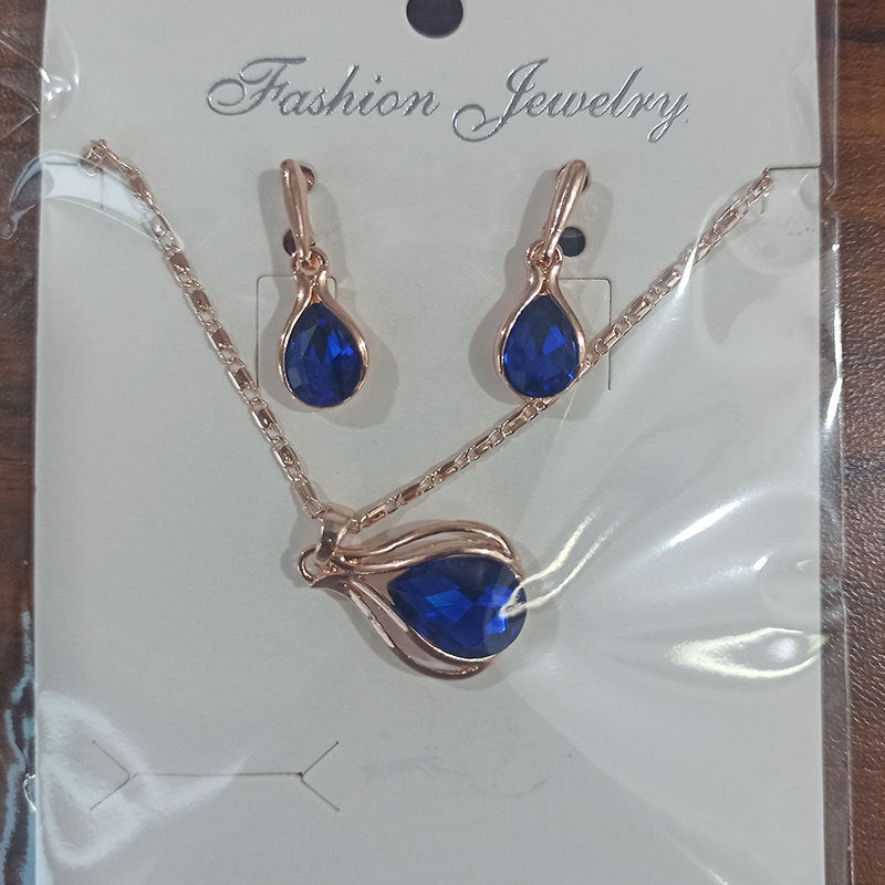 Fashion Blue Green Red Drop Shape Necklaces