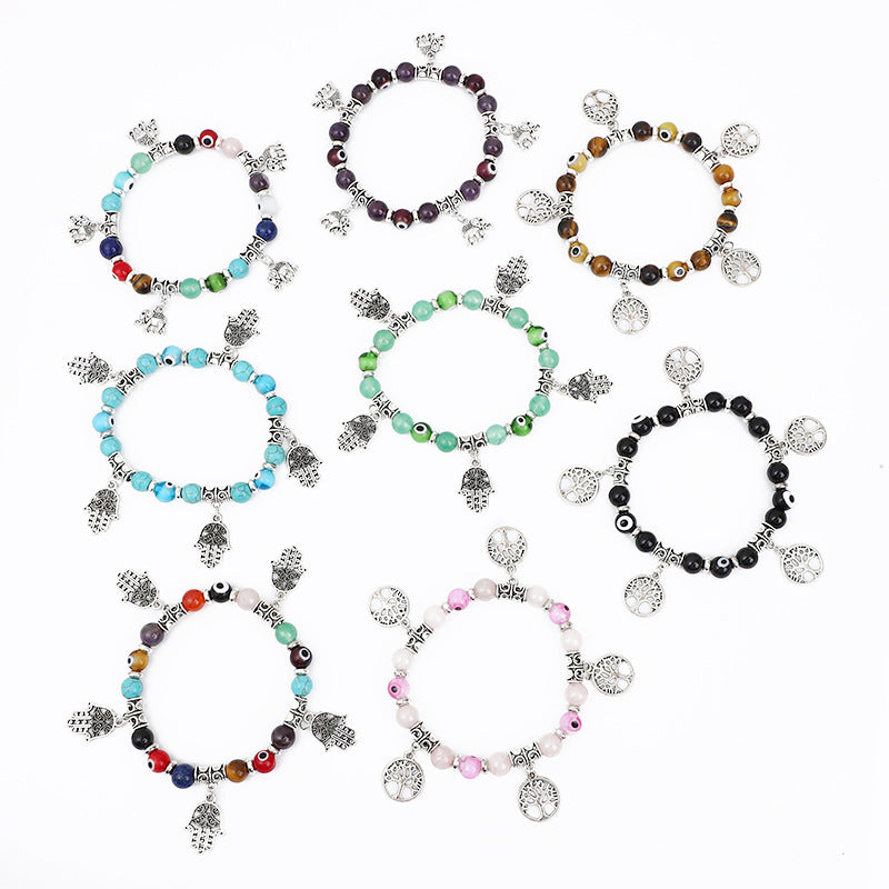 Glass Bead Devil's Eye Natural Stone Bracelets