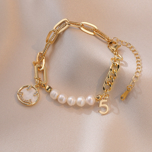 Pearl Female Baroque Smiley Face Natural Bracelets