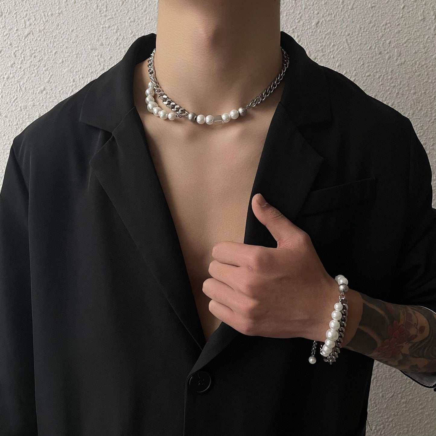 Women's & Men's Niche Trendy And Stitching Design Clavicle Chain Hip Hop Necklaces