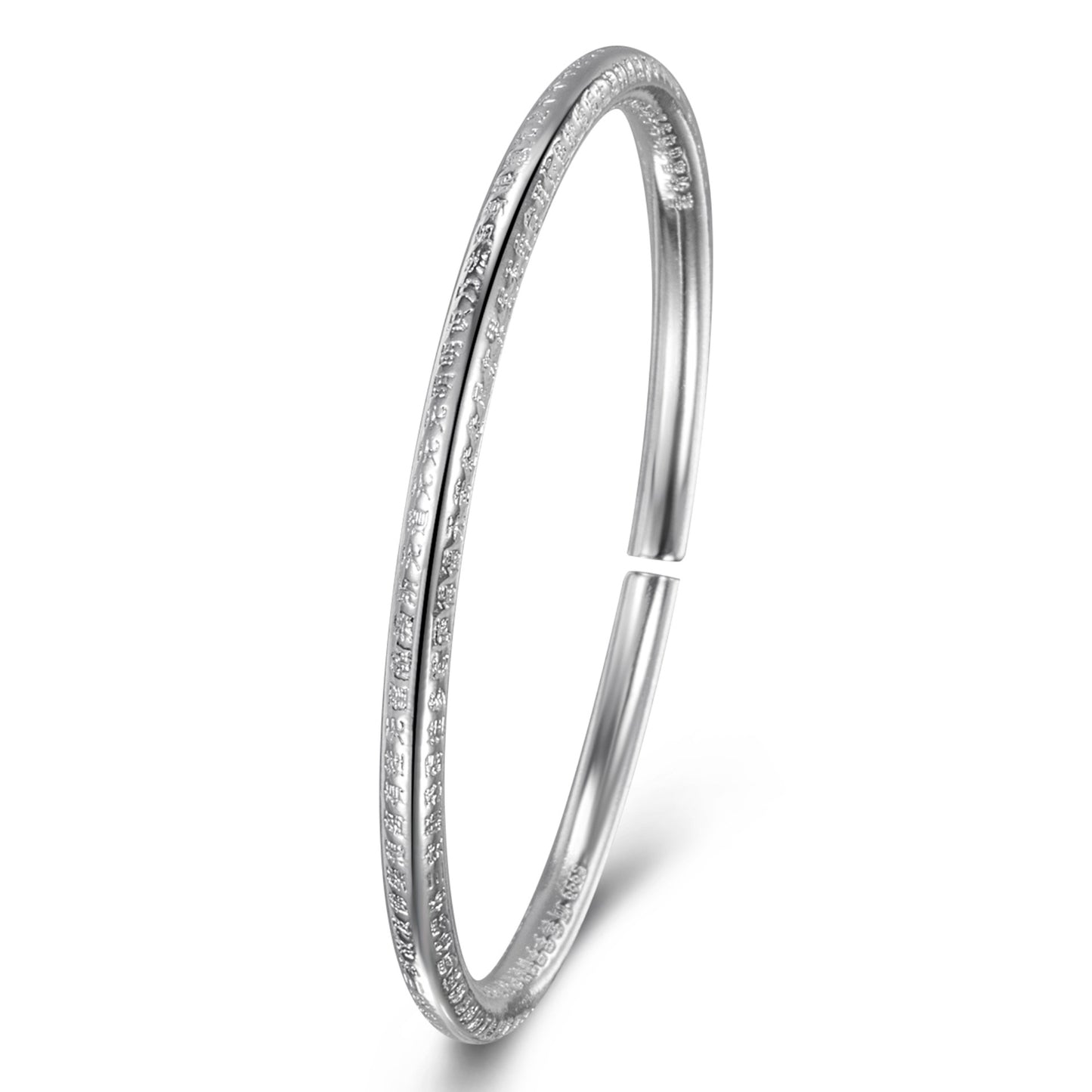 Sutra Simple Opening Adjustable Text Round Tube Bracelets