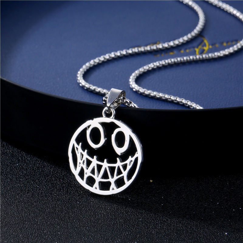 Steel Devil Smiley Alloy Pendant Temperament Couple Necklaces