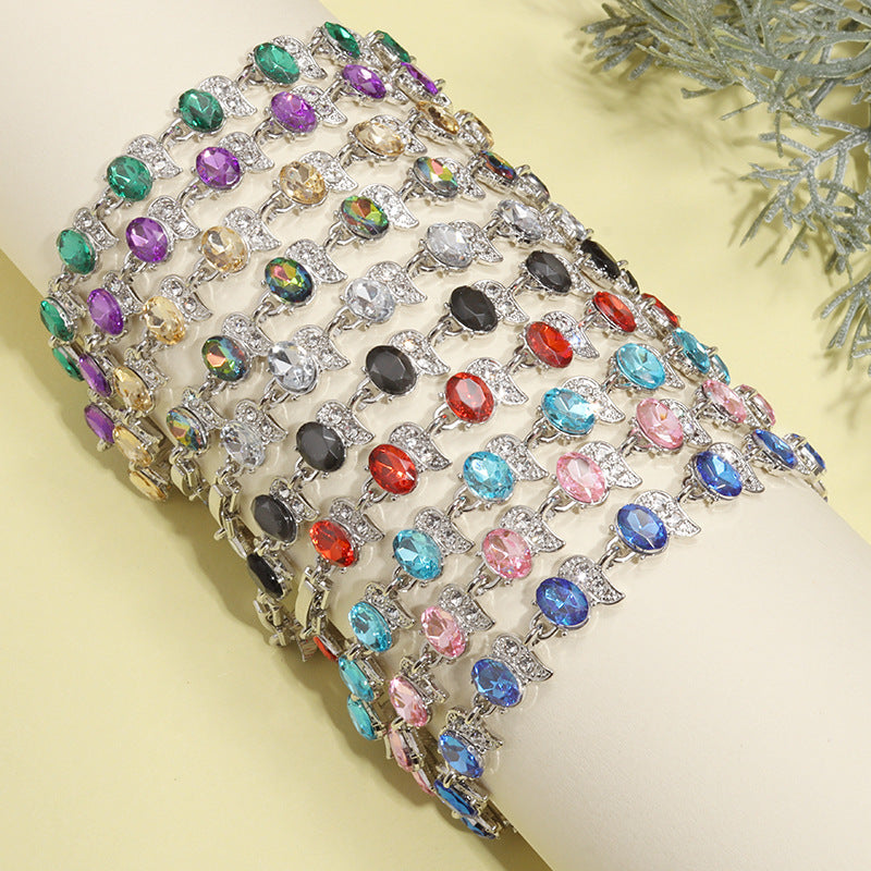 Women's Color Jewelry Zircon Rainbow Hand Accessory Bracelets