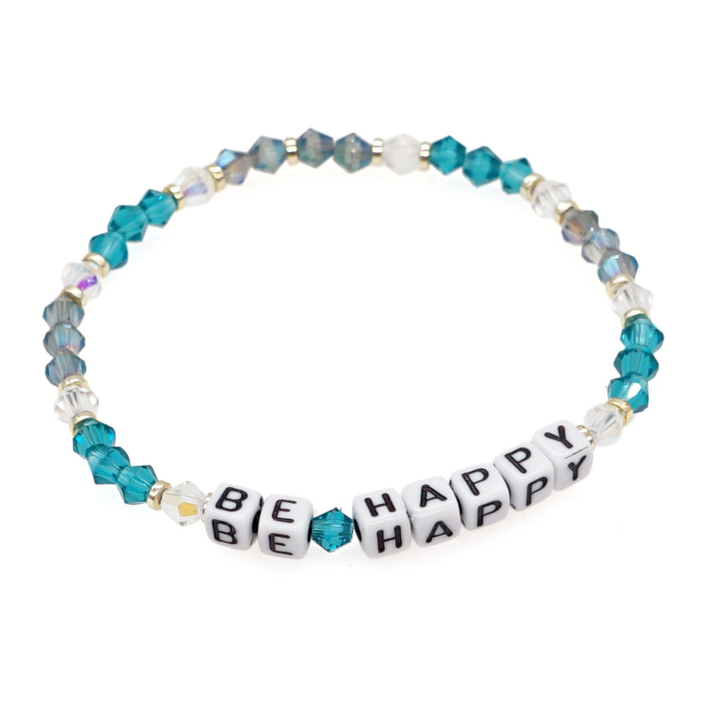 Women's Style Letter Rhombus Crystal Beads Handmade Bracelets