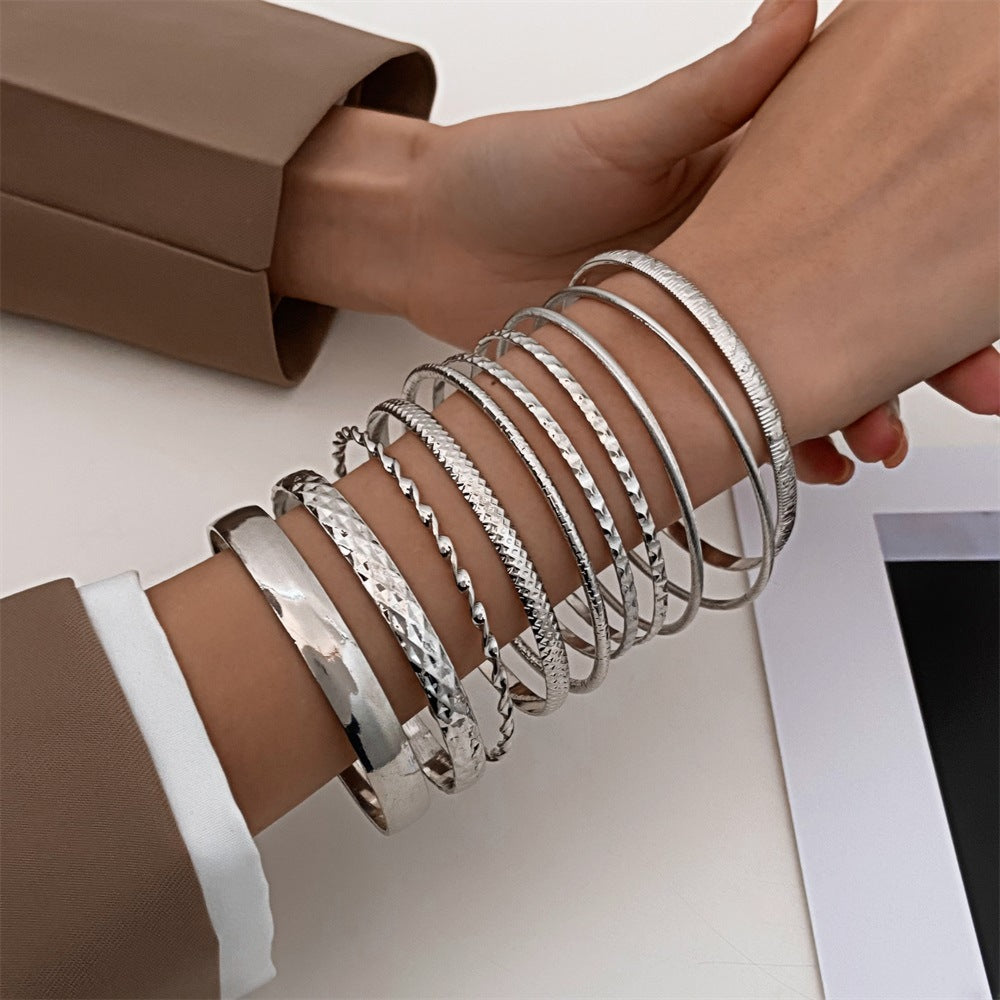 Style Alloy Vintage Wide Face Female Gold Bracelet