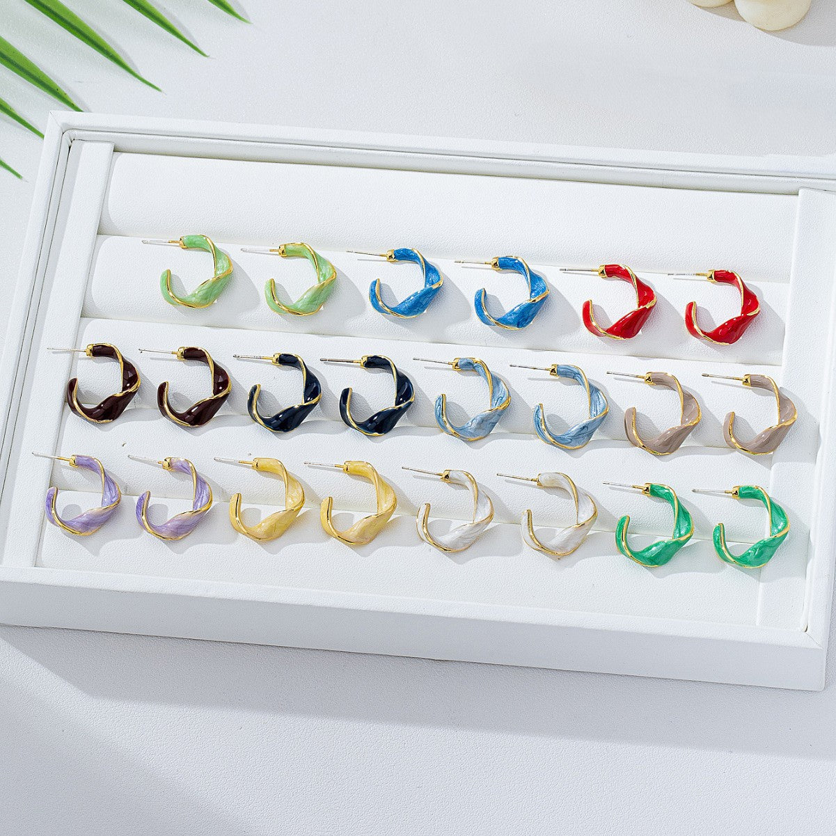 French Style Dripping Small Personalized Twisted Geometric Rings