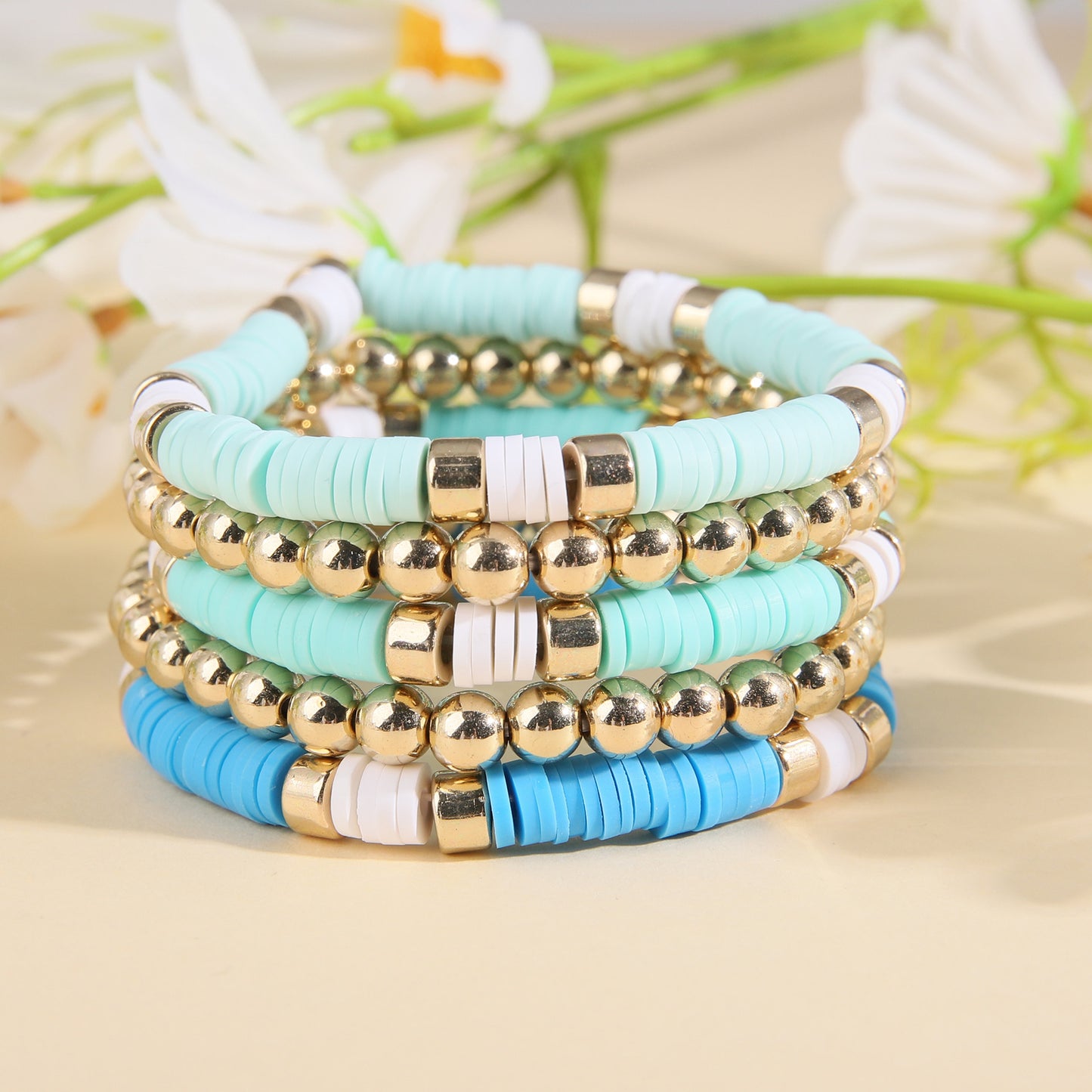 Women's & Men's Clay Ball Pieces Suit Retro Bohemian Bracelets