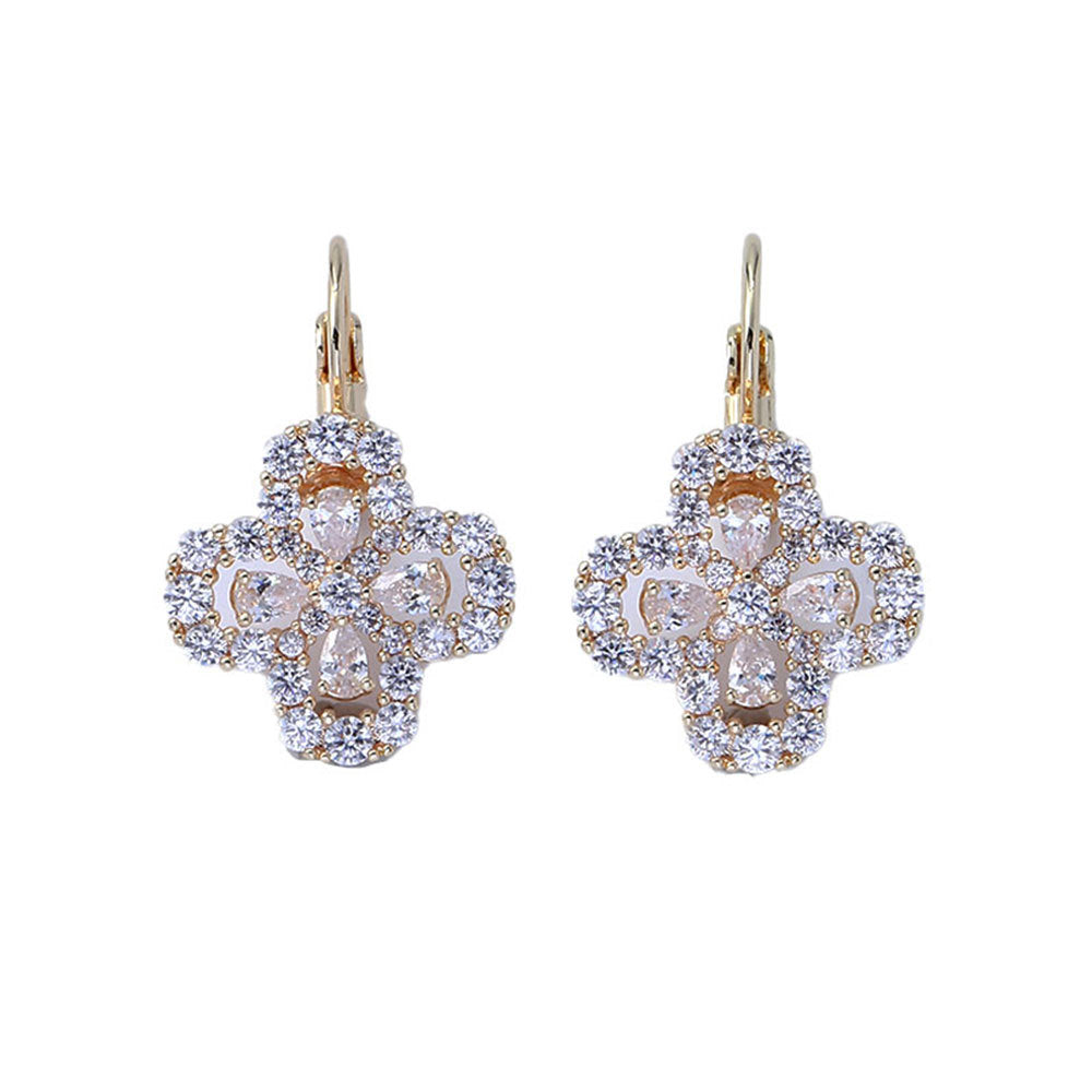 Women's Zircon Flower Diamond Open-ended Fashion Exquisite Minority Design Light Luxury Jewelry Set