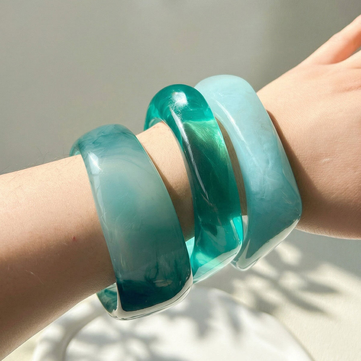 Geometric Resin Stylish Simple Versatile Blue Bracelets