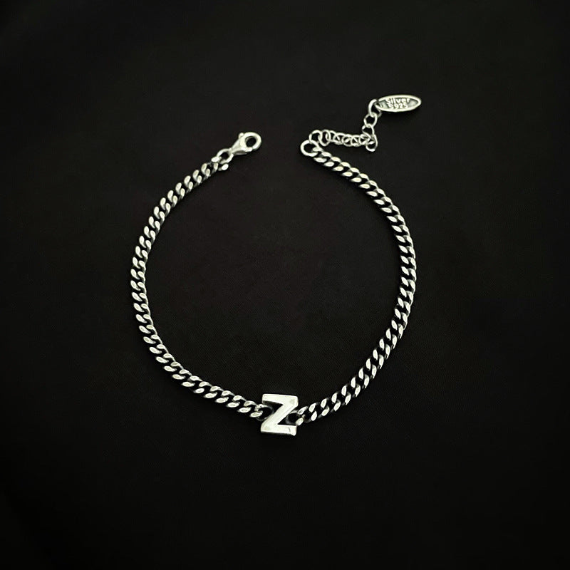 Bracelets d'intérêt spécial avec lettres anglaises en argent Sterling de Style coréen pour femmes