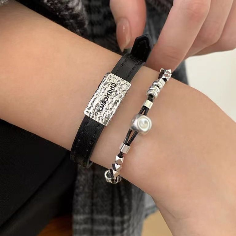 Bracelets quotidiens en cuir avec lettres pour femmes, Design de haute qualité, à la mode