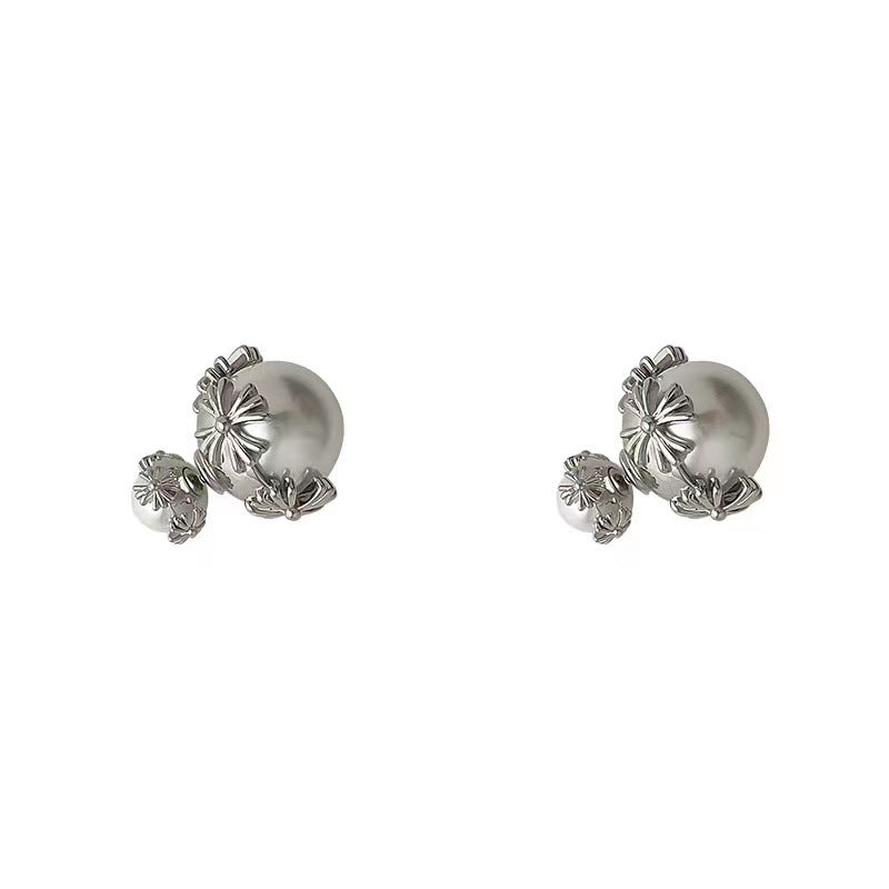 Boucles d'oreilles de luxe pour femmes, Style doux et Cool, Double face, perles légères