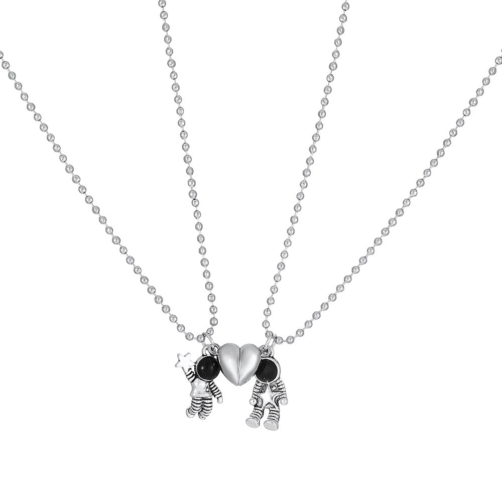 Spaceman Couple Fashion Personality Magnetic Love Necklaces