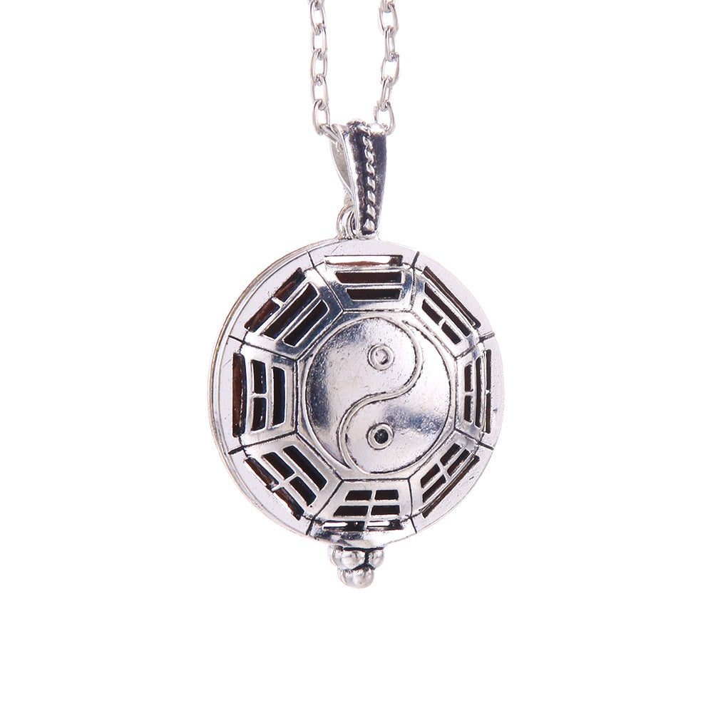 Hollow Lucky Tree Round Alloy Medal Charm Necklace