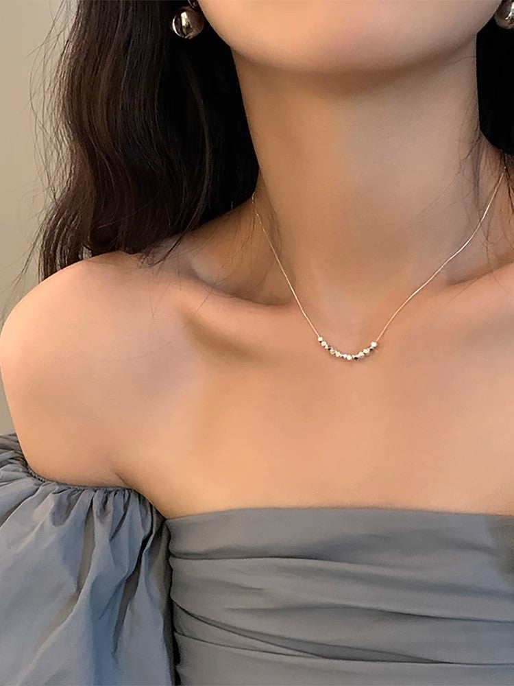 Small Pieces Of Sier Simple Clavicle Chain Necklaces