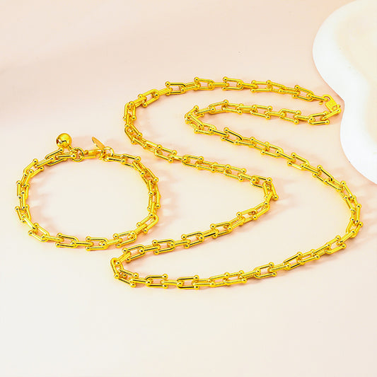 Women's Vietnam Placer Gold Fashion Bell Jewelry Set