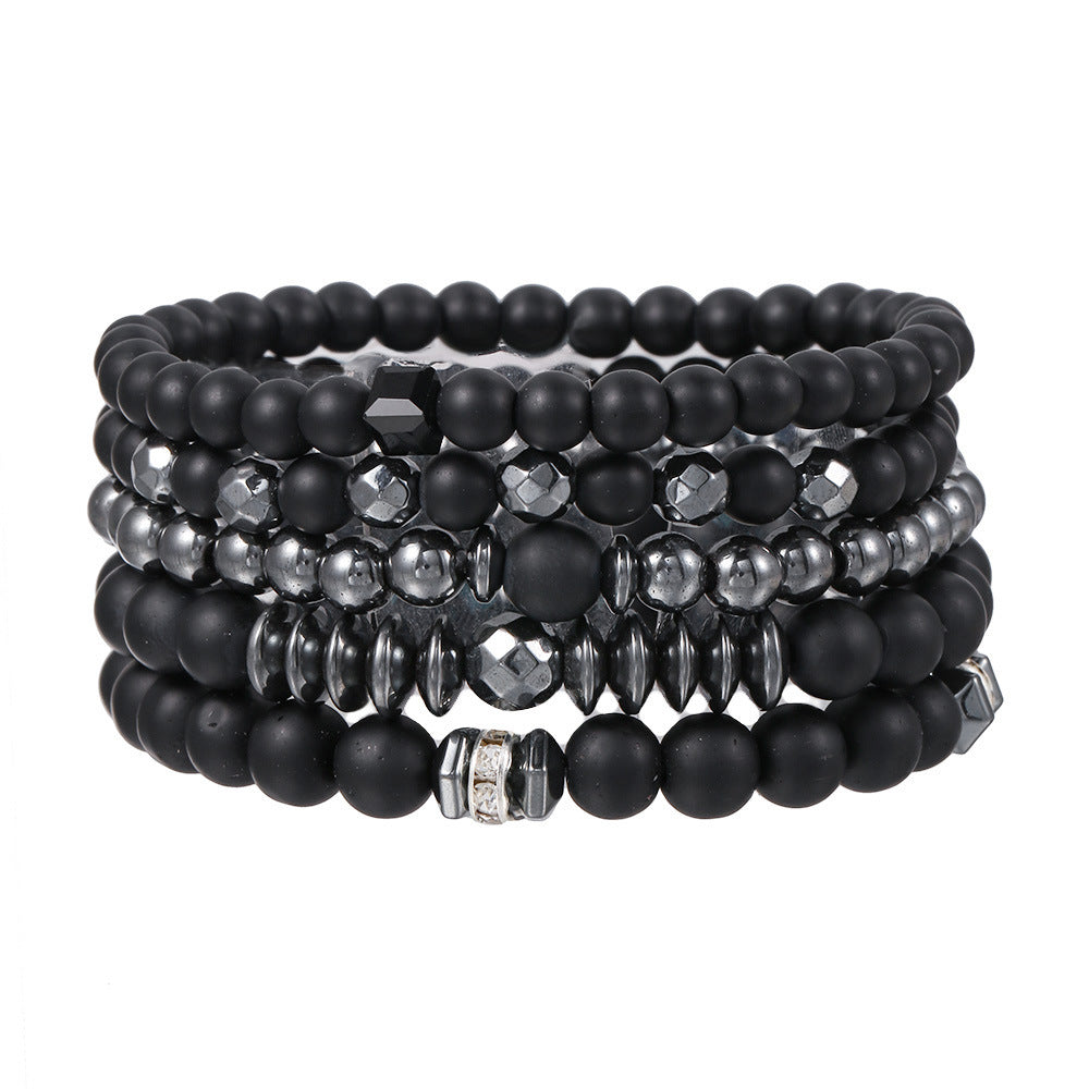 Men's Frosted Haematite Suit Hematite Beaded Bead Bracelets