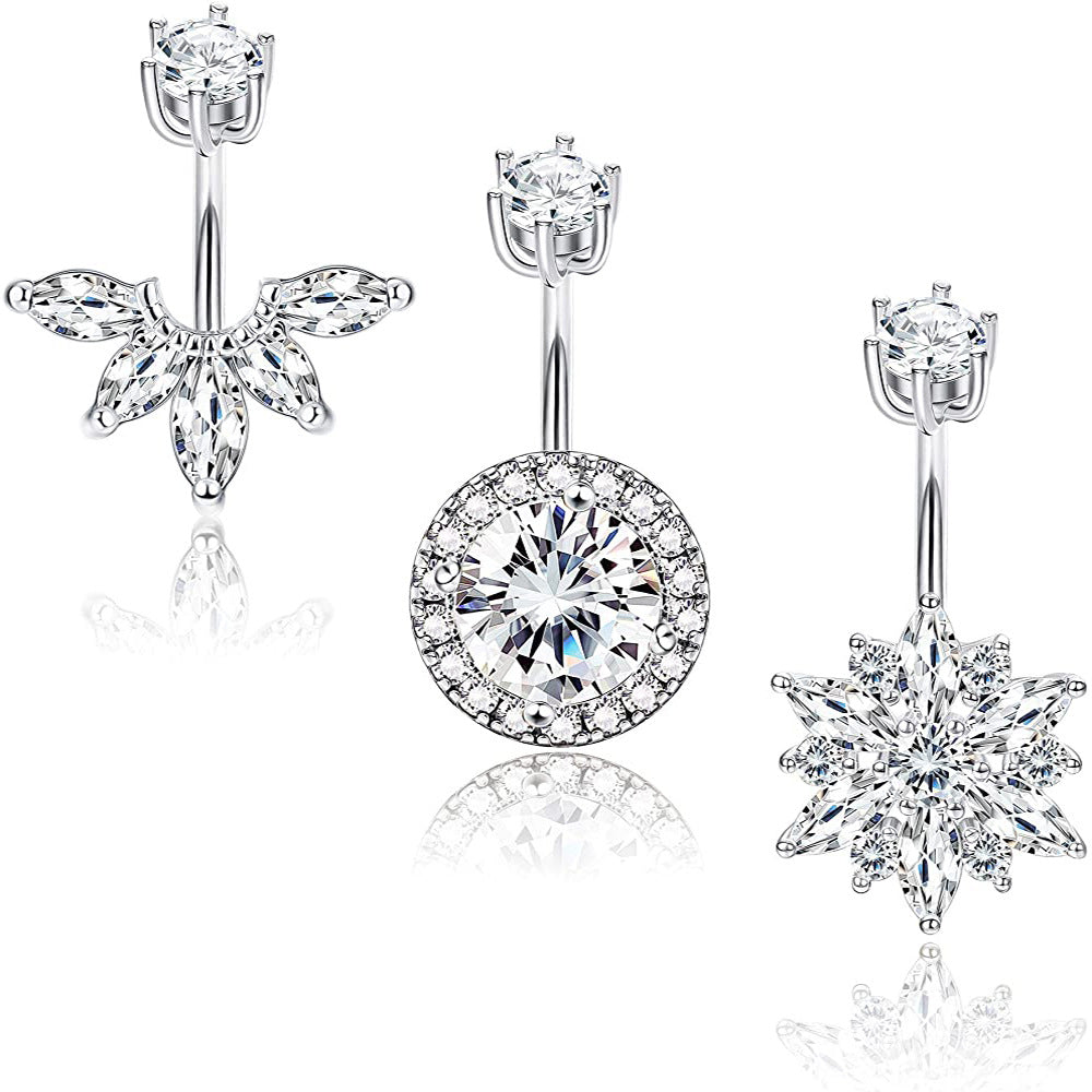 Zircon Navel Human Body Piercing Piece Rings
