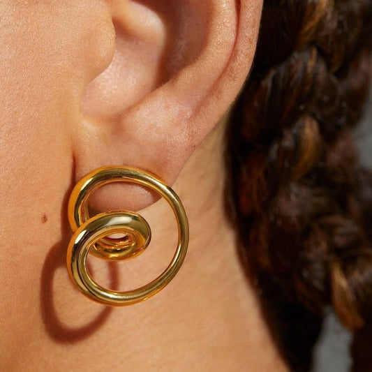 Stainless Steel Female Minority Simple Irregular Earrings