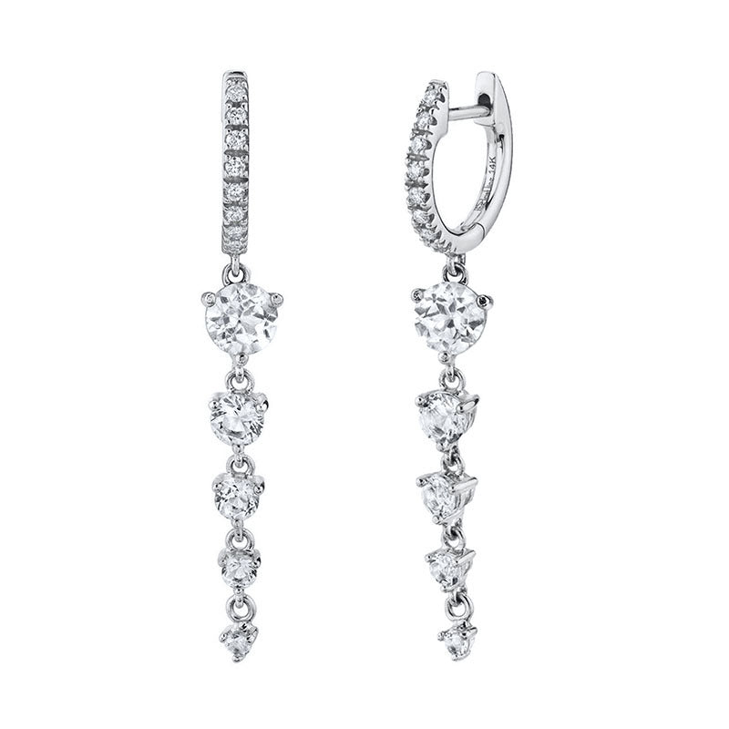 Women's Sier Needle Fashion Geometry Pattern Personalized Long Simple Tassel Round Earrings