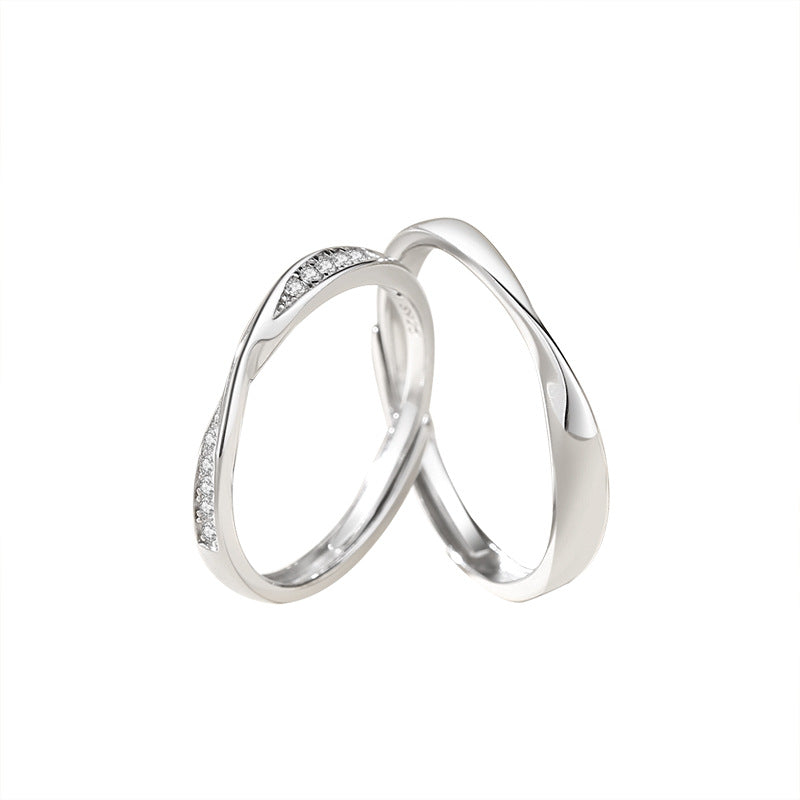 Women's & Men's & Mobius Strip Couple Sterling Sier Rings