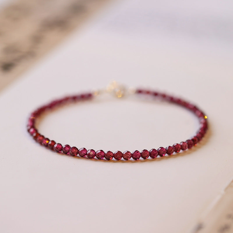 Crystal Female Claret Garnet Gold Strawberry Bracelets