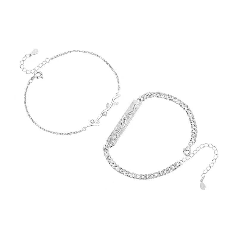 Couple paire de bracelets cadeaux de conception de niche simple