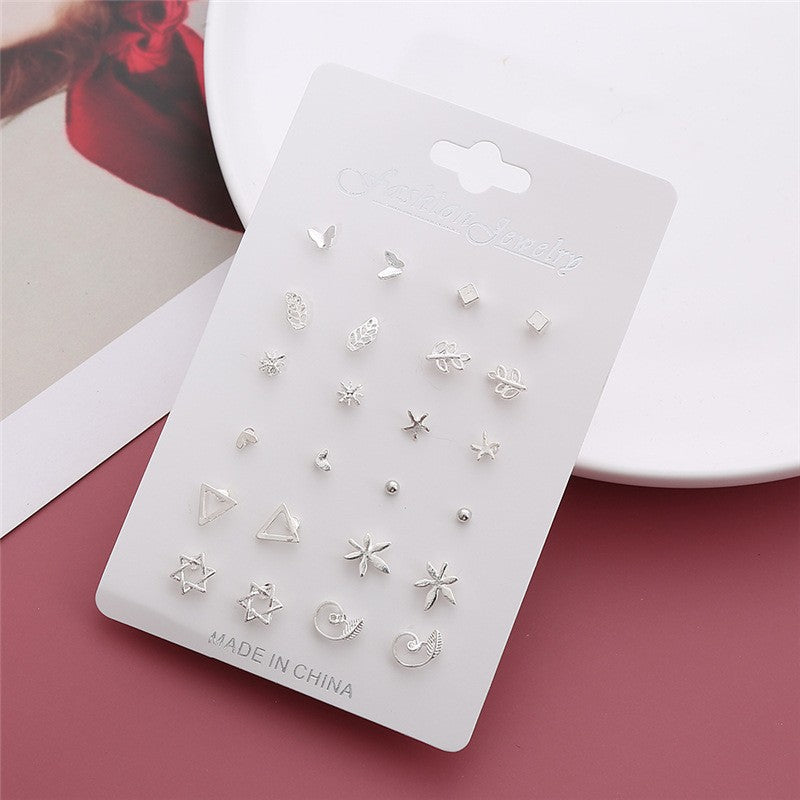 Women's Korean Style Personalized Small Love Snowflake Stud Earrings