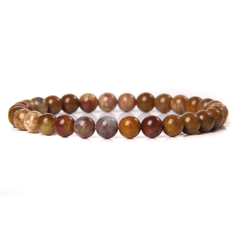 Women's Stone Purple Agate Handmade Round Beads Bracelets