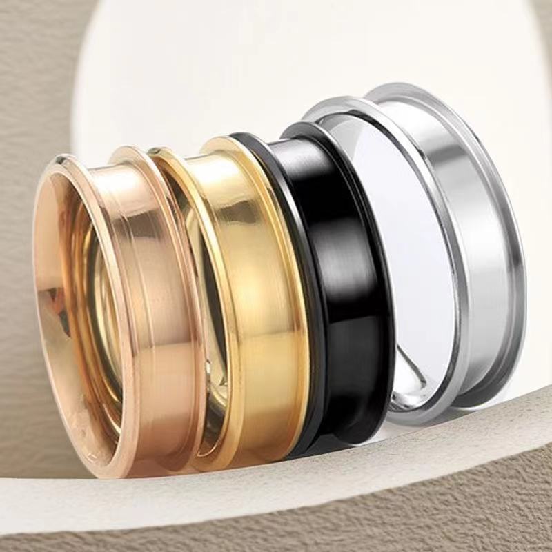 Titanium Steel Female Niche French Electroplating Ring
