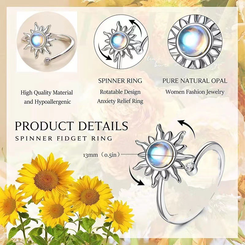 Women's Sunflower Moonstone Simple Creative Style Adjustable Bracelets