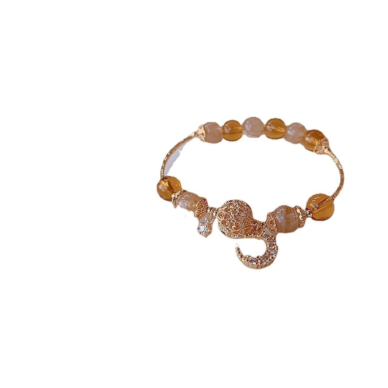 Piezoelectric Artificial Citrine Female Style French Retro Bracelets