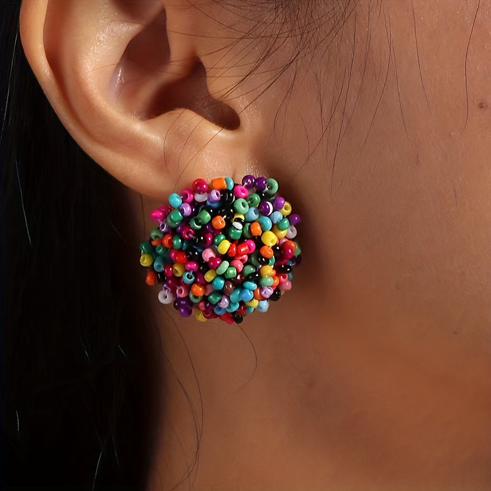 Bohemian Classic Bead Woven Handmade Popular Stud Earrings