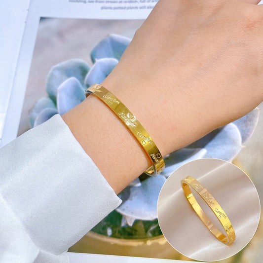 Whole Body Titanium Steel Love Minimalist Retro Fashion Bracelets