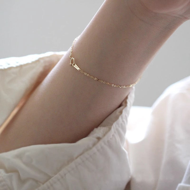 Women's Korean Style Sterling Sier Gold-plated Naked Chain Bracelets