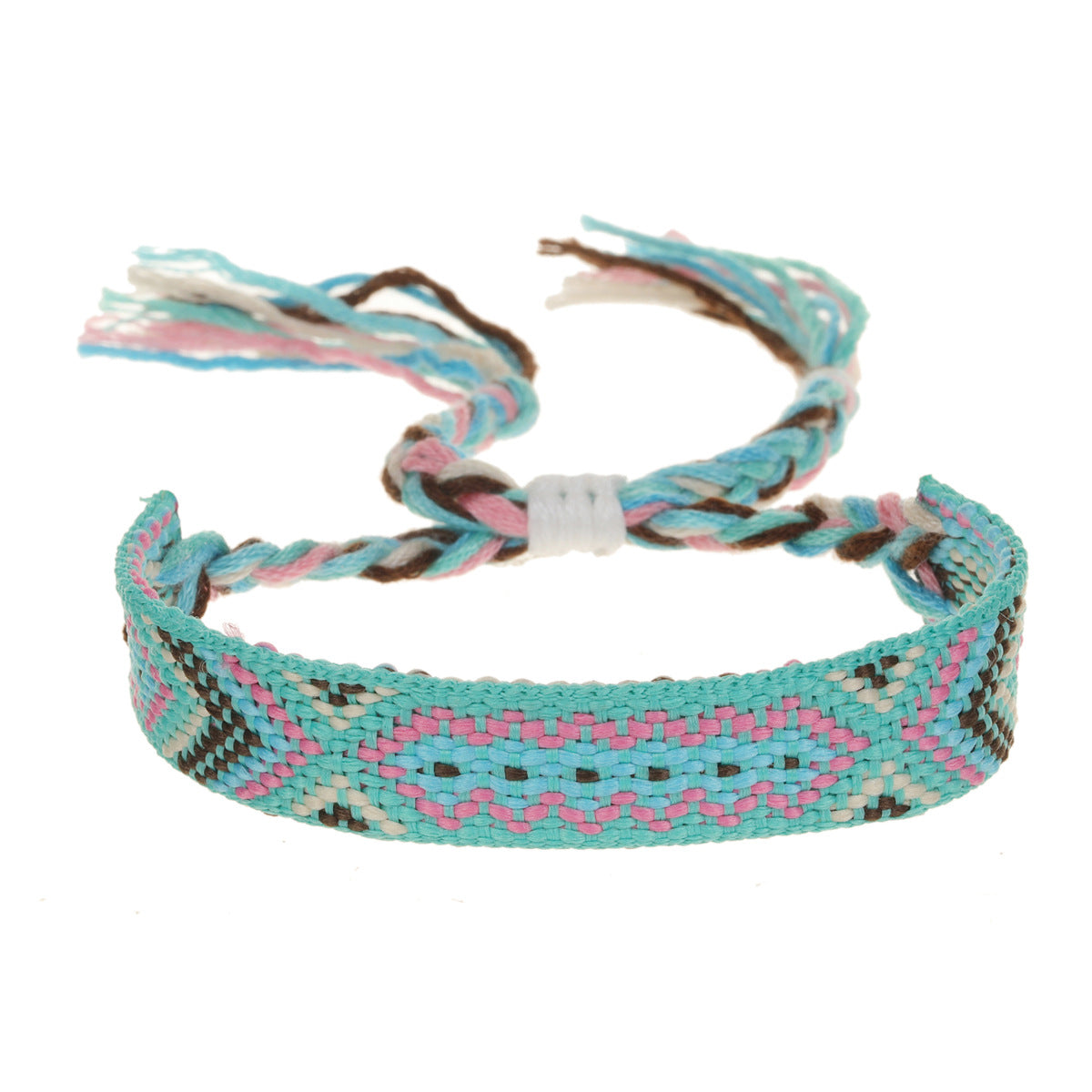 Hand-woven Adjustable Ethnic Friendship Rainbow Carrying Bracelets