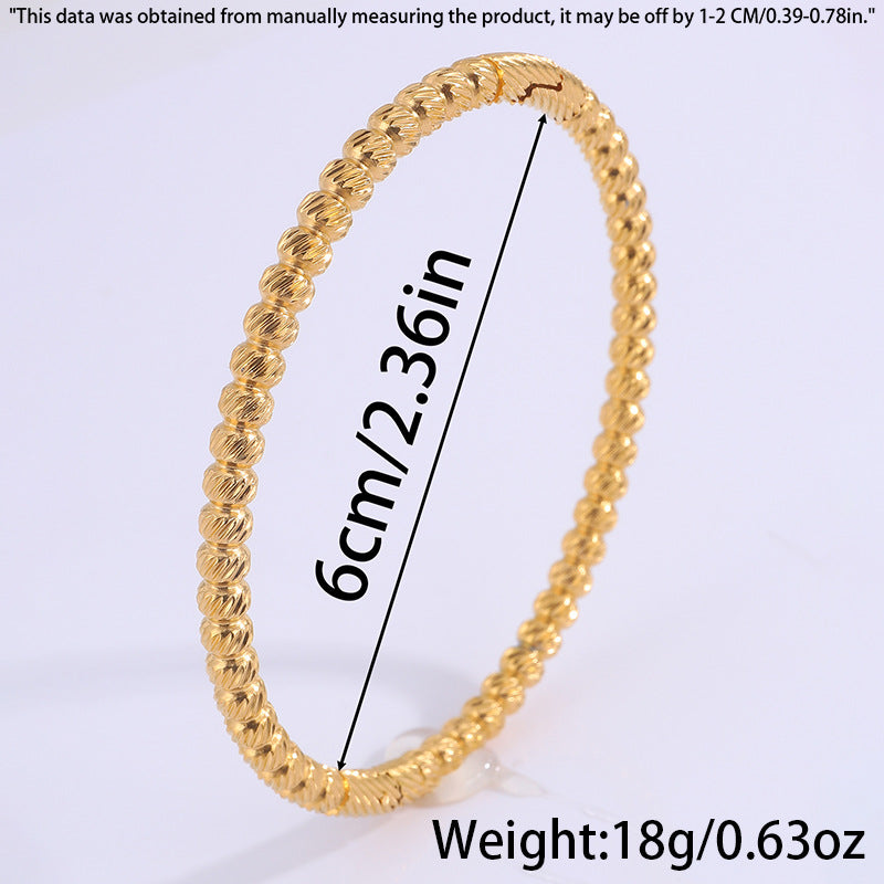 Stainless Steel Bamboo Joint Round Beads Titanium Female Bracelet